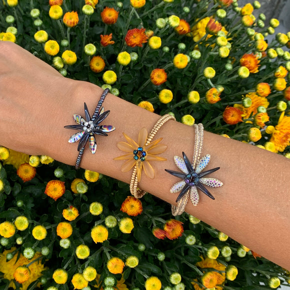 Zoe Bracelets with Flower Design Beaded