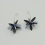 Eileen Earrings in Black with Silver Polka Dot