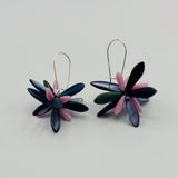 Eileen Earrings in Denim Blue and Light Pink