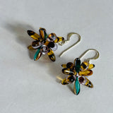 Mia Earrings in a Brown-Emerald Green-Multicolor Combo