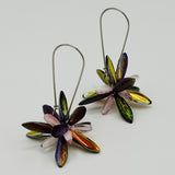 Eileen Earrings in Green and Pink Metallic - Surgical Steel