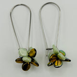 Tami Earrings in Mix Green and Metallic Shine - Surgical Steel