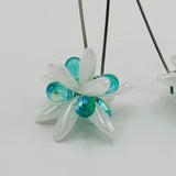 Mia Earrings in Shiny White with Turquoise - Surgical Steel