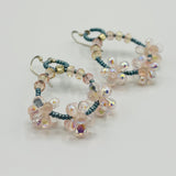 Amanda Tami Statement Earrings in Pastel Pink and Turquoise - Sterling Silver
