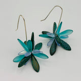 Natalie Earrings in Laser Etched Turquoise - Sterling Silver