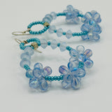 Amanda Tami Statement Earrings in Pastel Blue and Turquoise - Sterling Silver