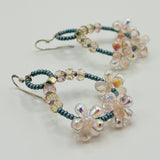 Amanda Tami Statement Earrings in Pastel Pink and Turquoise - Sterling Silver