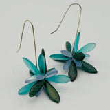 Natalie Earrings in Laser Etched Turquoise - Sterling Silver