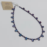 Mary Beaded Necklace in Blue with Purple Shine