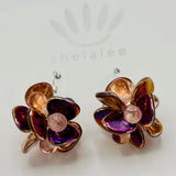 Mia Wave Earrings in Shiny Rose Gold - Sterling Silver