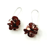 Mia Wave Earrings in Maroon - Sterling Silver