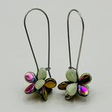 Tami Earrings in Mix Green and Metallic Shine - Surgical Steel