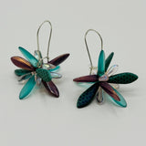 Eileen Earrings in Laser Etched Turquoise and purple