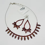 Rebecca Necklace in Red with Laser Etched Details
