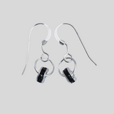 Emily Earrings in Garnet Red and Silver