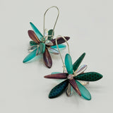 Eileen Earrings in Laser Etched Turquoise and purple