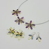 Anna Necklace in Chartreuse and Purple