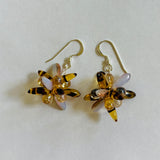 Mia Earrings in a Brown-Gold and Pink-Silver Combo