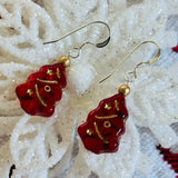 Holiday Earrings in Red and Gold