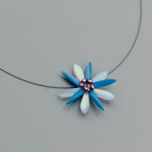 Elizabeth Necklace in Pastel Blue and Matte White