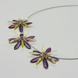 Anna Necklace in Chartreuse and Purple