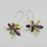 Eileen Earrings in Chartreuse and Purple