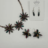 Laura Earrings in Golden Glow Purple and Green