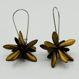 Eileen Earrings in Matte Gold with Black - Surgical Steel