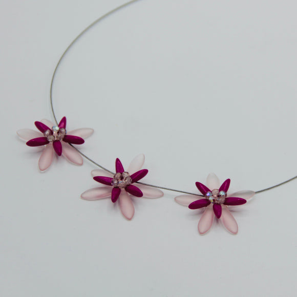 Anna Necklace in Purple and Pink with Lilac Accents