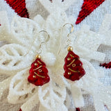 Holiday Earrings in Red and Gold