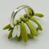 Wendy Ring in Lime Green with Shite Pearl