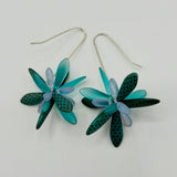 Natalie Earrings in Laser Etched Turquoise - Sterling Silver