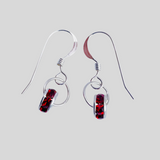 Emily Earrings in Red and Silver