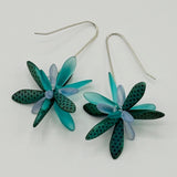 Natalie Earrings in Laser Etched Turquoise - Sterling Silver