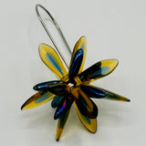 Eileen Earrings in Navy Blue and Gold - Surgical Steel