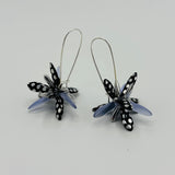 Eileen Earrings in Black with Silver Polka Dot