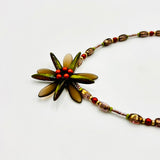 Elizabeth Beaded Necklace in Autumn Browns, Greens and Red