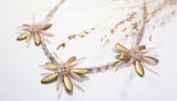 Anna Beaded Necklace in Matte Gold and Pink