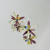 Eileen Earrings in Chartreuse and Purple