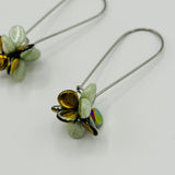 Tami Earrings in Mix Green and Metallic Shine - Surgical Steel