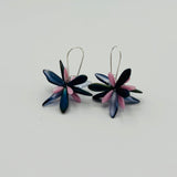 Eileen Earrings in Denim Blue and Light Pink