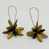 Eileen Earrings in Matte Gold with Black - Surgical Steel