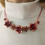Andrea Luxe Necklace in Maroon and Rose Gold
