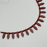 Rebecca Necklace in Red with Laser Etched Details
