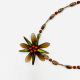 Elizabeth Beaded Necklace in Autumn Browns, Greens and Red