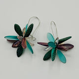 Eileen Earrings in Laser Etched Turquoise and purple