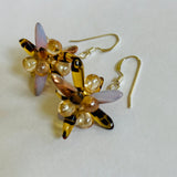 Mia Earrings in a Brown-Gold and Pink-Silver Combo