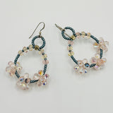 Amanda Tami Statement Earrings in Pastel Pink and Turquoise - Sterling Silver