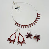 Rebecca Necklace in Red with Laser Etched Details