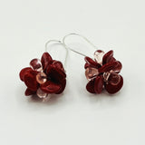Mia Wave Earrings in Maroon - Sterling Silver